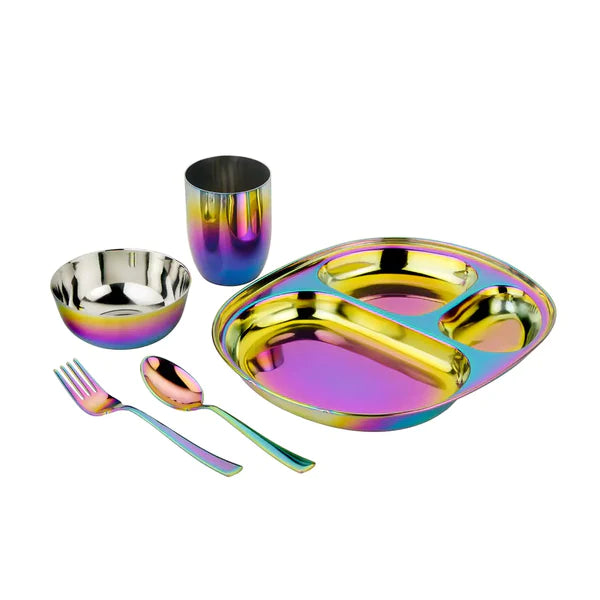 Ahimsa - Stainless Steel Kids Dishes for Mindful Mealtime.