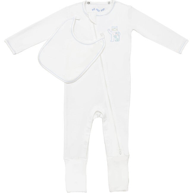 PiP Pea Pop - Baby suit with snap-on bib