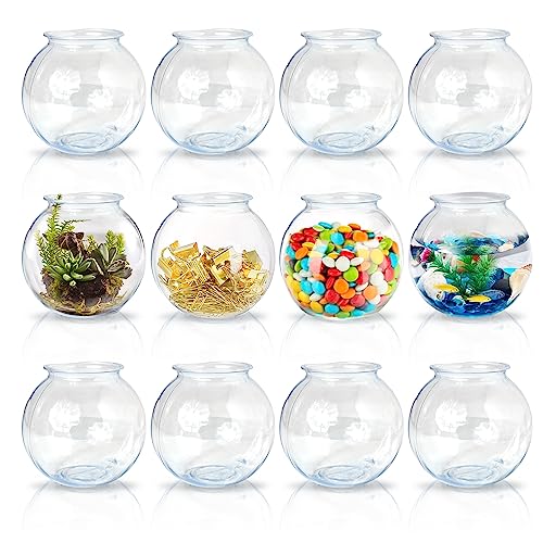 Sterline Plastic Ivy Bowls - 12 Pack - 16 Oz - Fish Bowl for Drinks, Home Décor, Unbreakable Centerpiece, Carnival Game Accessory, Candy Dishes, Ornament Holder, Party Supplies, Sweet Treats…