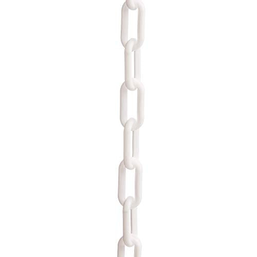 US Weight (Made in USA) 2" x 10' White Plastic Safety Chain ft. SunShield UV Resistant Technology