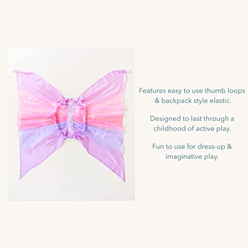 Sarah's Silks Blossom Fairy Wings | Butterfly Costume for Kids, Real Natural Silk Montessori Waldorf Toys Dress Up for Pretend Play