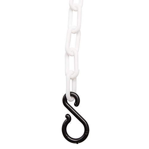US Weight (Made in USA) 2" x 10' White Plastic Safety Chain ft. SunShield UV Resistant Technology