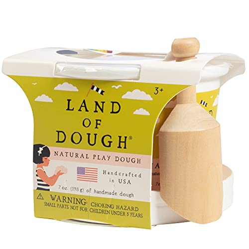 Land of Dough All-Natural Play Dough/Modeling Clay - Over The Rainbow, Multi-Colored 7 Oz PlayDough Cup, with Scooping Tool - Crafted from Natural & Sustainable Ingredients, Made in US