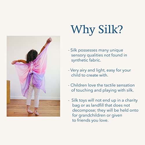 Sarah's Silks Blossom Fairy Wings | Butterfly Costume for Kids, Real Natural Silk Montessori Waldorf Toys Dress Up for Pretend Play