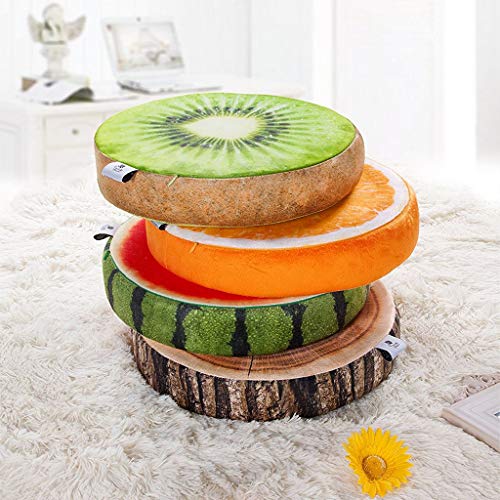 Decorative Round Throw Pillow, 3D Digital Print Kids Wood Log Pillow Circle Seating Floor Cushion