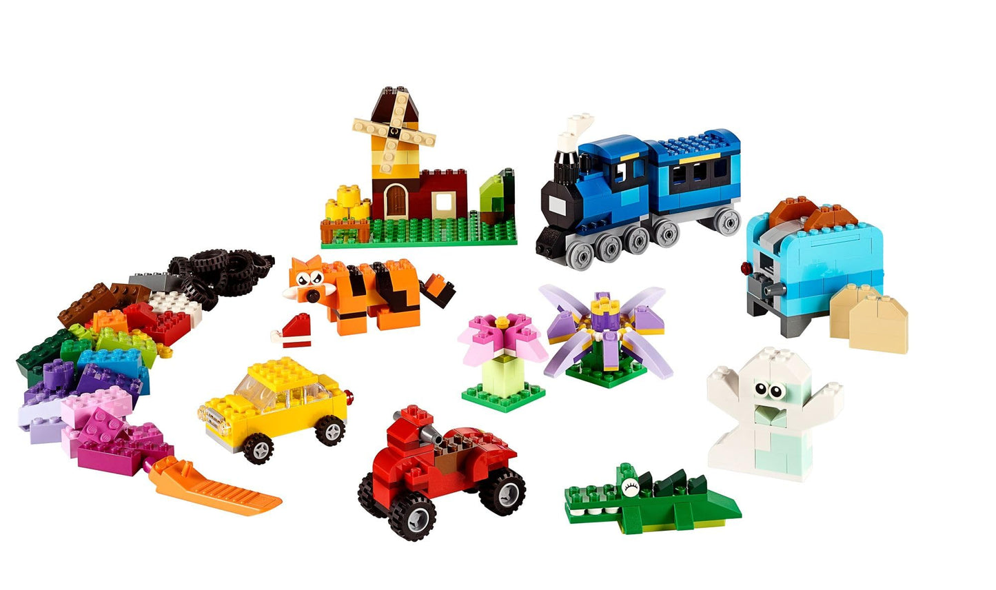 LEGO Classic Medium Creative Brick Box 10696 Building Toy Set - Featuring Storage, Includes Train, Car, and a Tiger Figure, and Playset for Kids, Boys, and Girls Ages 4-99