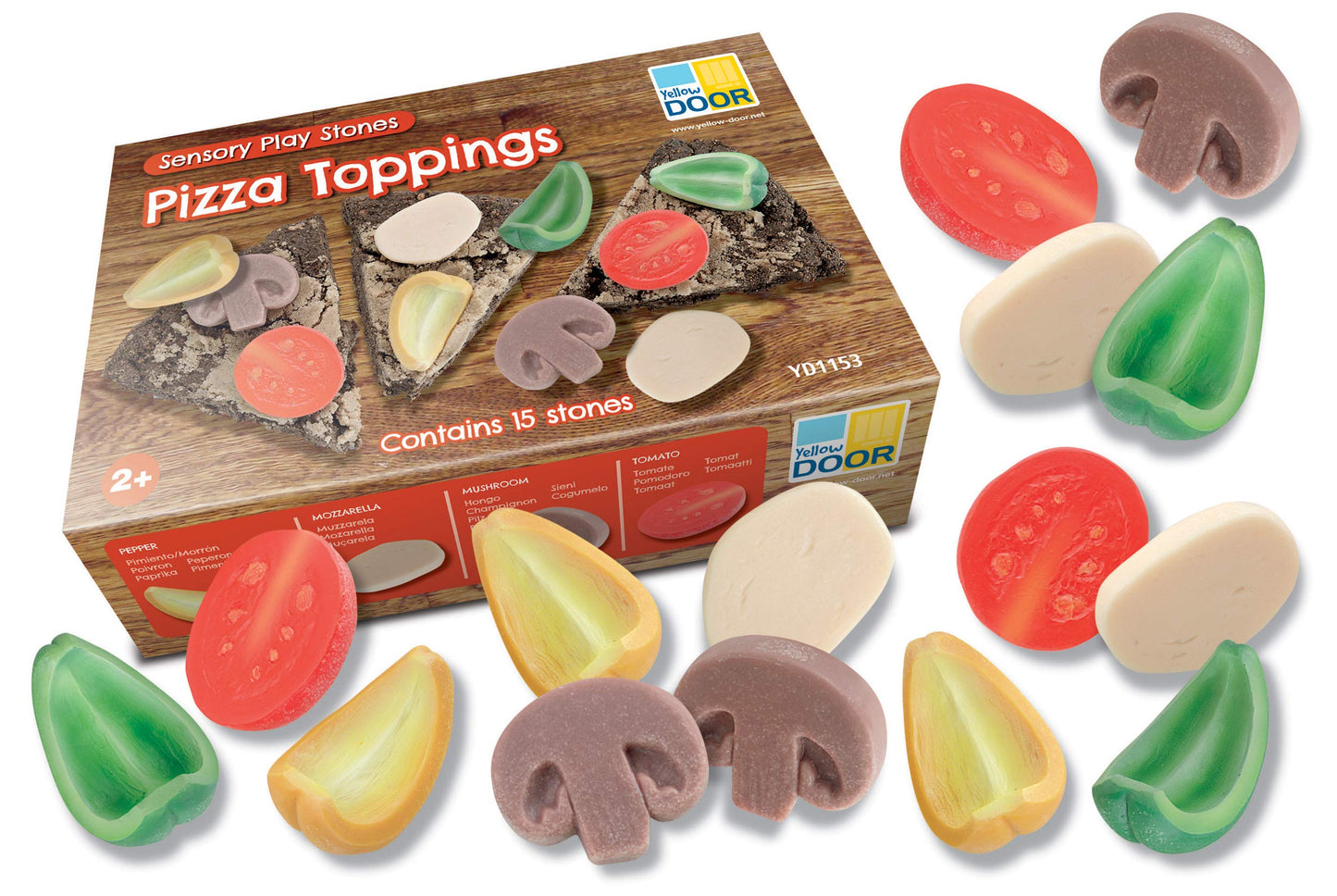 Yellow Door Sensory Play Stones, Pizza Toppings