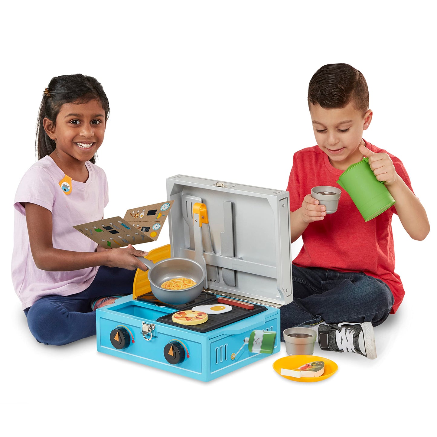 Melissa & Doug Let’s Explore Camp Stove Play Set – 24 Pieces Pretend Camping Stove, Toy Camping Stove For Kids Ages 3+ - FSC-Certified Materials