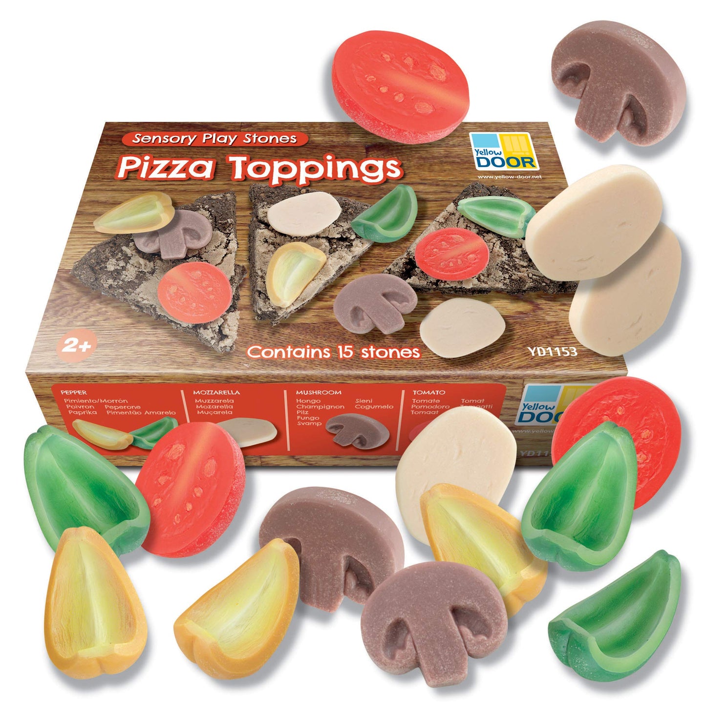 Yellow Door Sensory Play Stones, Pizza Toppings