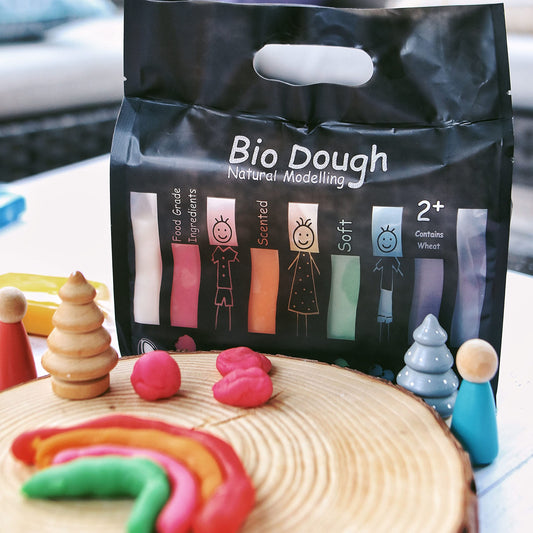 Bio DoUgh Natural Colored Dough - Australian Hand Made Modeling Dough for Kids, Scented Play, Reusable Arts and Crafts for Kids, Food Grade Ingredients, Non Toxic Dough, 9 Colors, 39.7oz