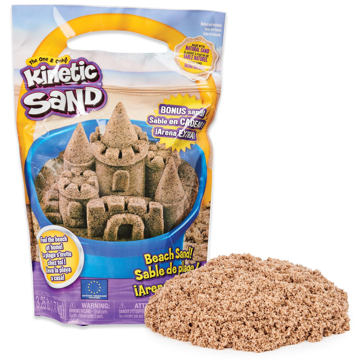 Kinetic Sand The Original Moldable Play Sand 3.25lbs Beach Sand